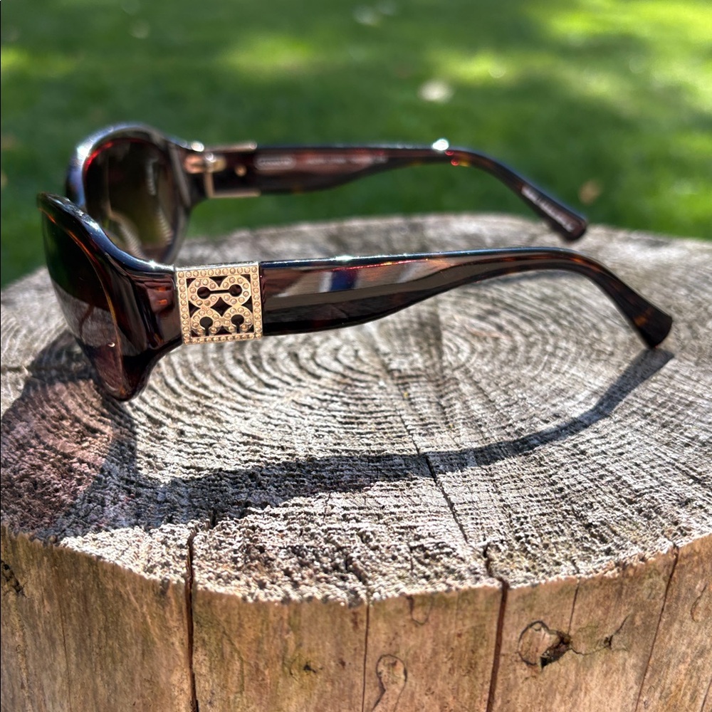 Coach Brown Sunglasses with Gold Accent - Picture 3 of 4